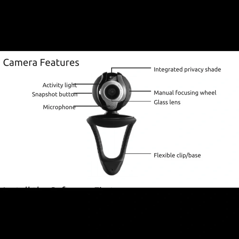 Logitech WebCam RightLight 2 RightSound Technology Model V-UBE43 Web Camera